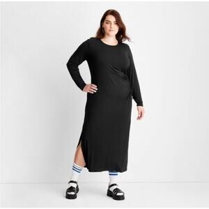 Future Collective Side Cut Out Knit Long Sleeve Maxi | 2X